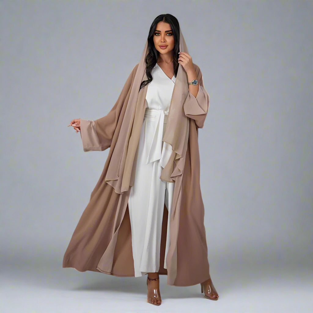 Muslim Women Chiffon Cardigan Open Abaya Dress