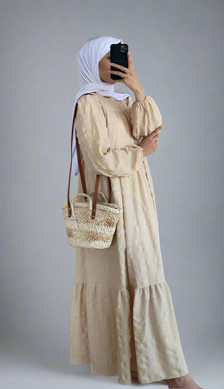 Muslim Women Cotton-Blended Abaya Dress