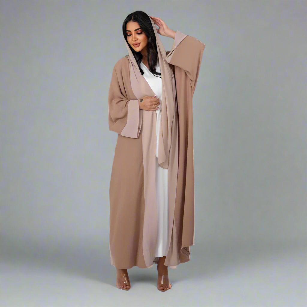 Muslim Women Chiffon Cardigan Open Abaya Dress