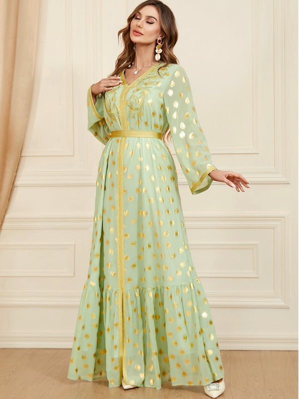 Eid Dress Middle East Moroccan Bronzing Caftan Kaftan Dress