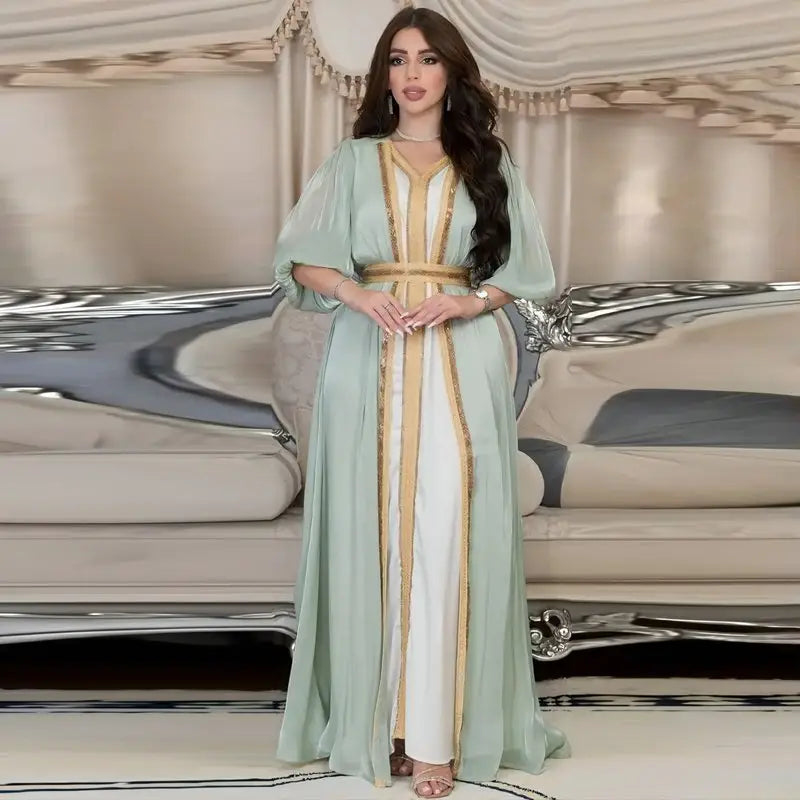 Abaya Dress Moroccan Dress For Women Elegant Muslim Dress For Women Jalabiya Abaya Ramadan Party Long Abaya Dress Moroccan Dress For Women Elegant Muslim Dress For Women Jalabiya Abaya Ramadan Party Long