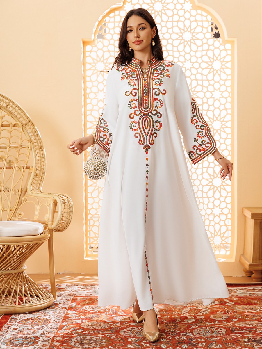 Rope Embroidery Eid Dress Mukhawar Caftan Kaftan Dress #25417