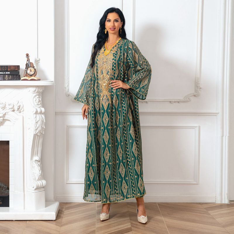 Arab Doris Embroidery Sequins Women Caftan Kaftan Dress Arab Doris Embroidery Sequins Women Caftan Kaftan Dress
