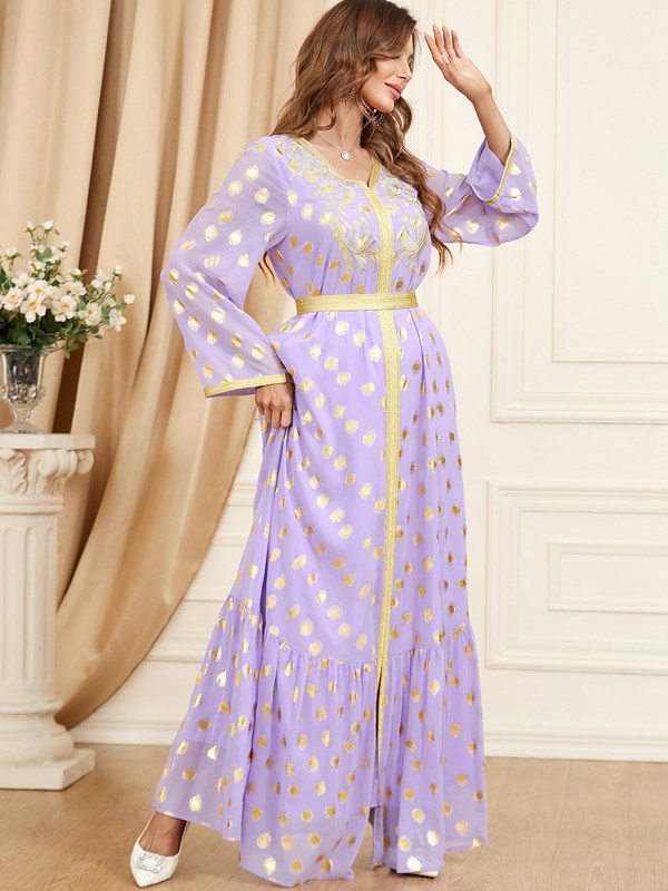Eid Dress Middle East Moroccan Bronzing Caftan Kaftan Dress