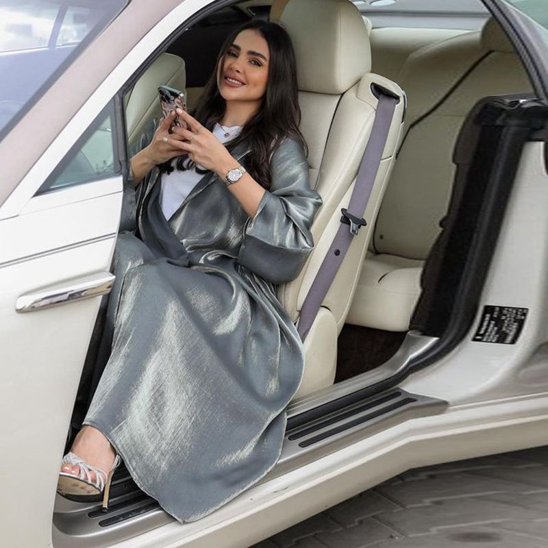 With Hijab Batwing Sleeve Farasha Cardigan Open Abaya Dress For Muslim Women
