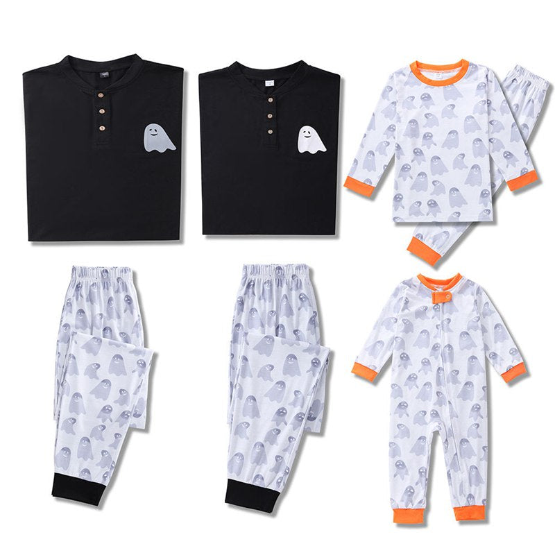 Ghost Halloween Pjs Matching Family Pumpkin Pajamas Set