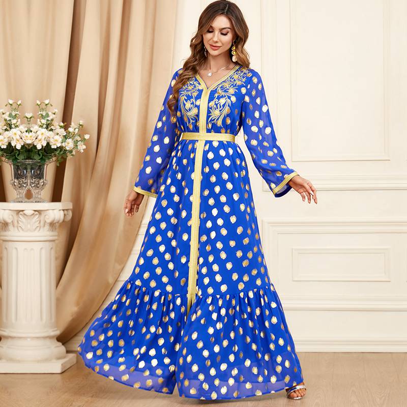 Eid Dress Middle East Moroccan Bronzing Caftan Kaftan Dress