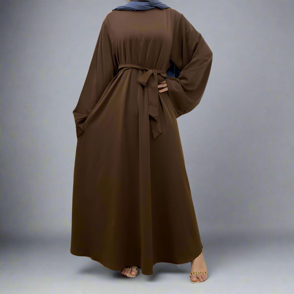 14 Color Options Nida Solid Color Abaya Dress For Muslim Women