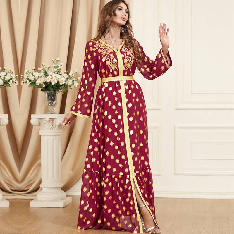 Eid Dress Middle East Moroccan Bronzing Caftan Kaftan Dress
