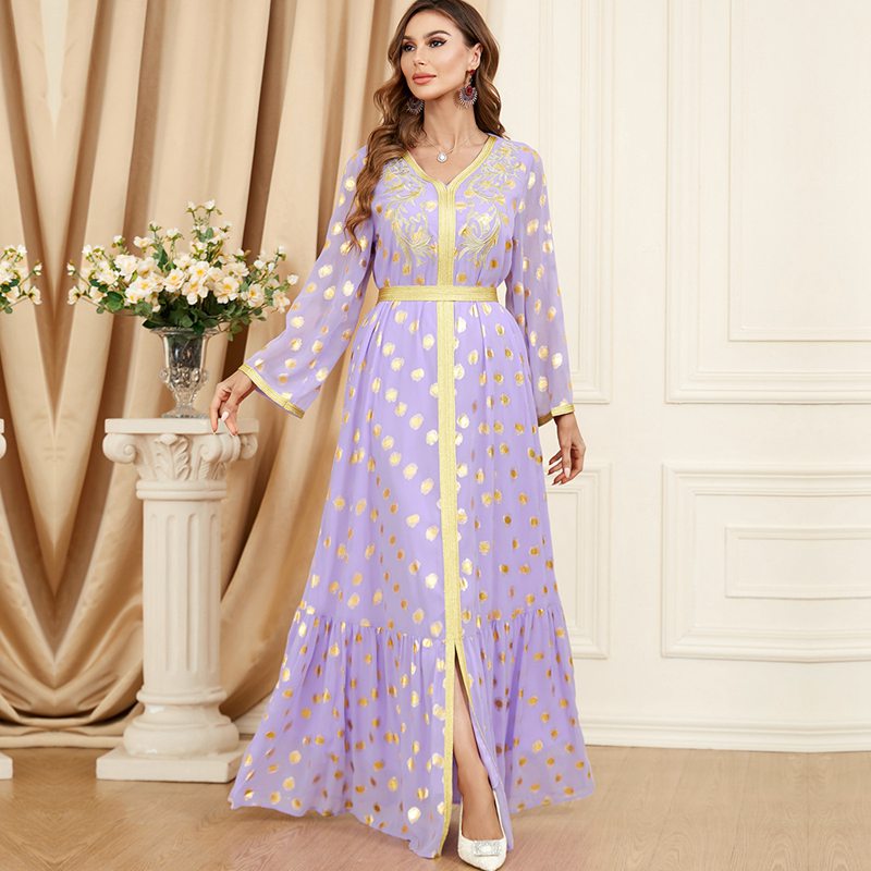 Eid Dress Middle East Moroccan Bronzing Caftan Kaftan Dress
