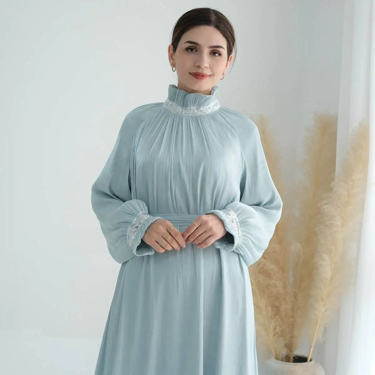 Muslim Women Shiny Bright Abaya Dress