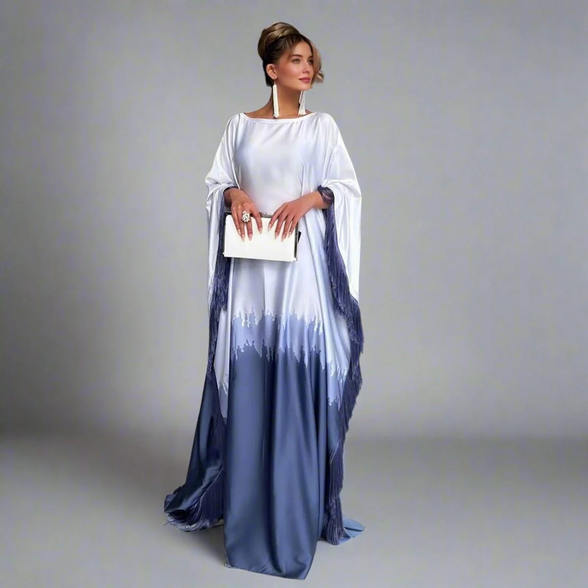 Tassel Gradient Printed Abaya Dress #25135