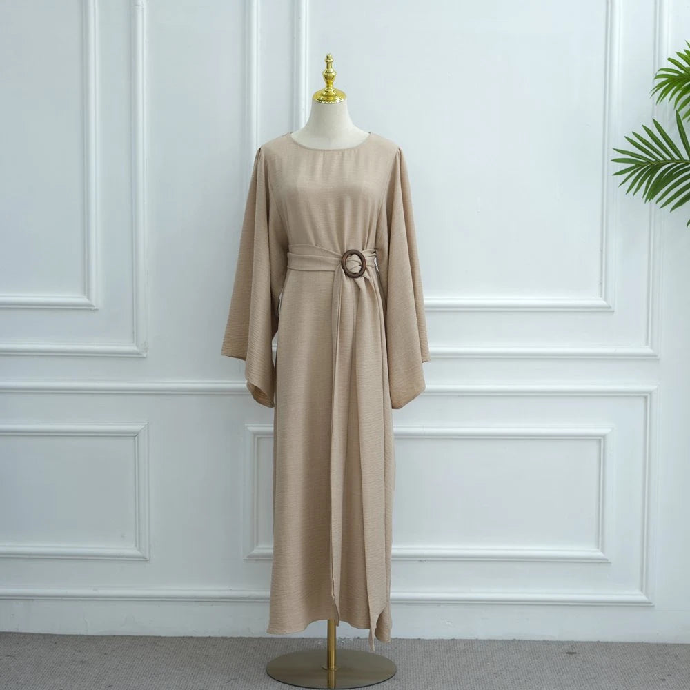 Muslim Women Abaya Dress With Belt #251096
