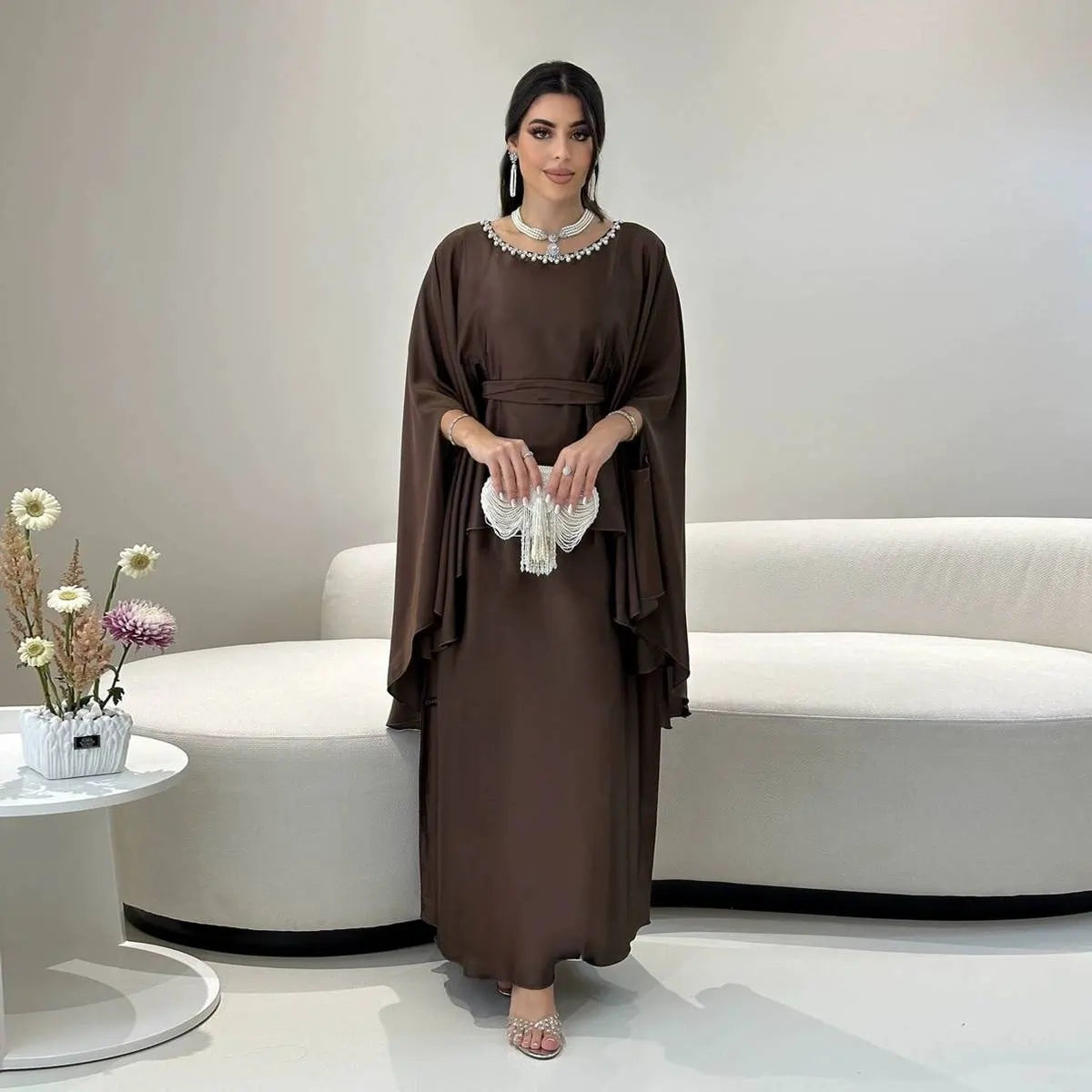 Satin Abaya Dress - Bradde Chain - #25184
