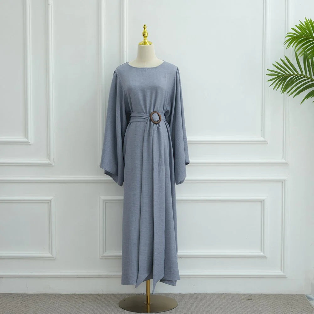 Muslim Women Abaya Dress With Belt #251096