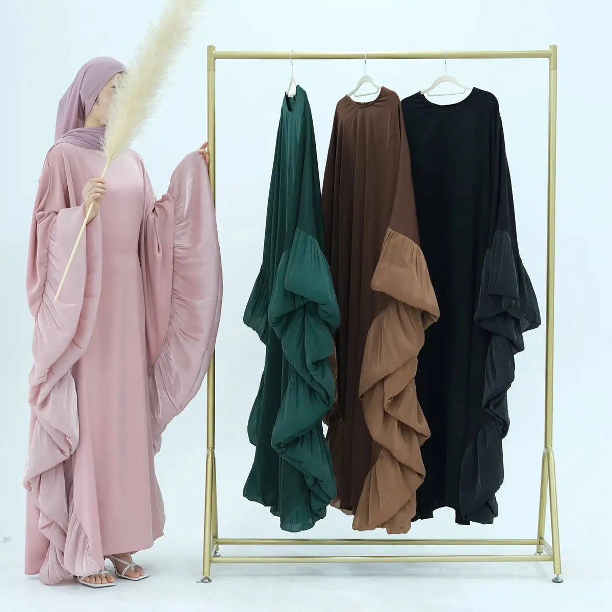 Pink, Dark Coffee, Dark Green, Black