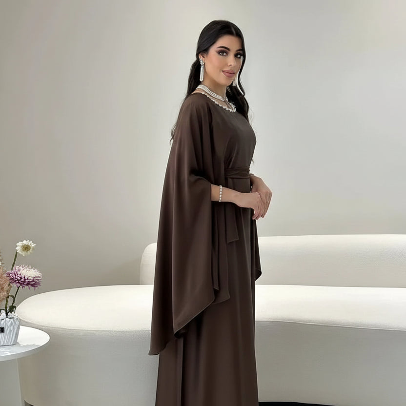 Satin Chain Abaya Dress - #25184