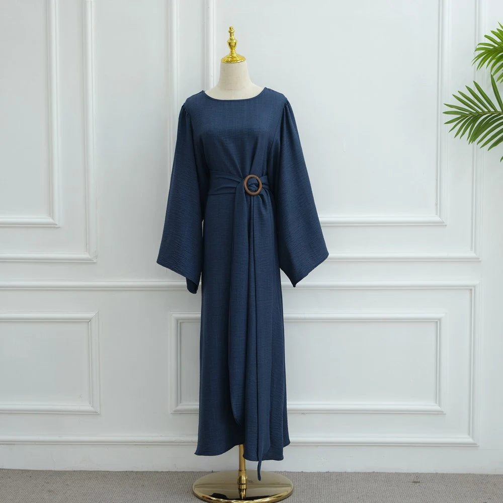 Muslim Women Abaya Dress With Belt #251096