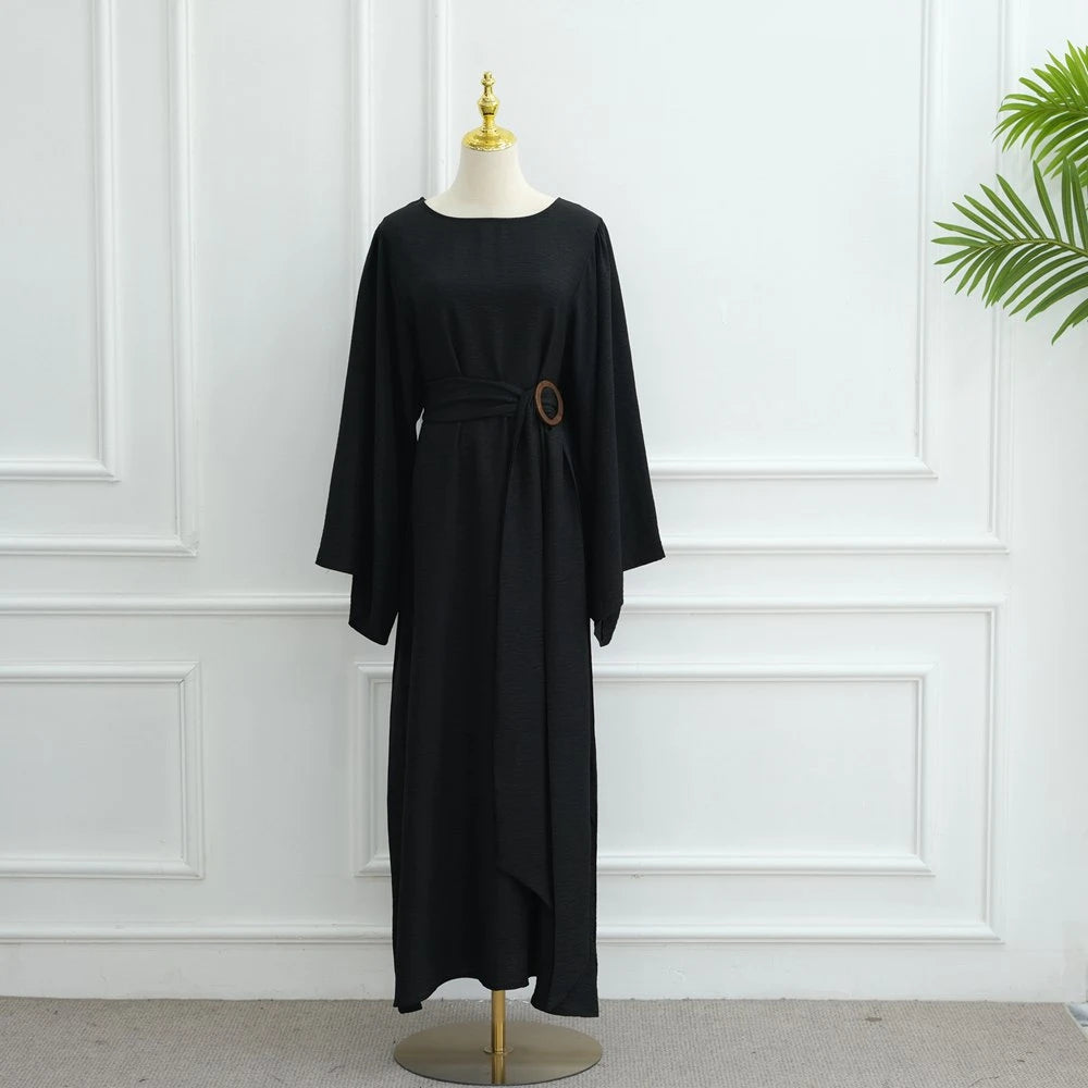Muslim Women Abaya Dress With Belt #251096