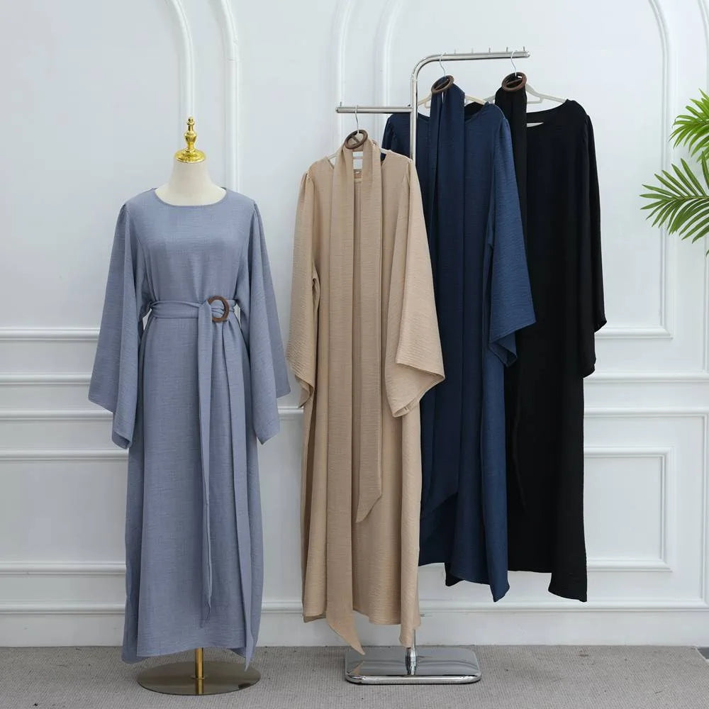Muslim Women Abaya Dress With Belt #251096