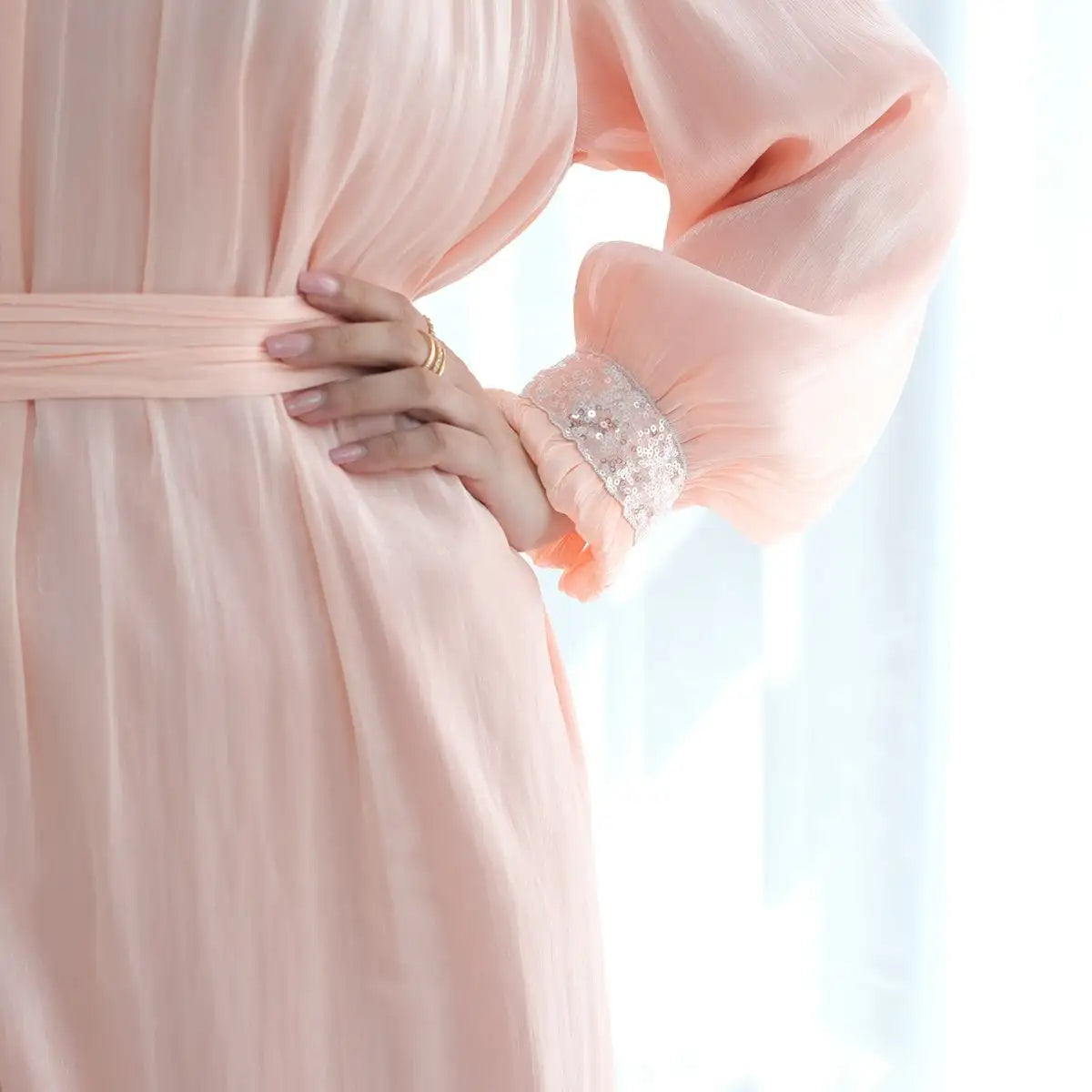 Muslim Women Shiny Bright Abaya Dress