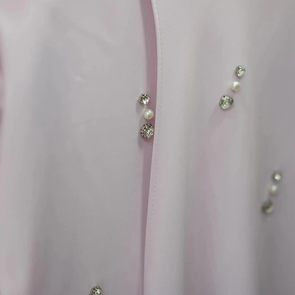 2 Pieces Set Beads Nida Abaya Dress With Cape #25997