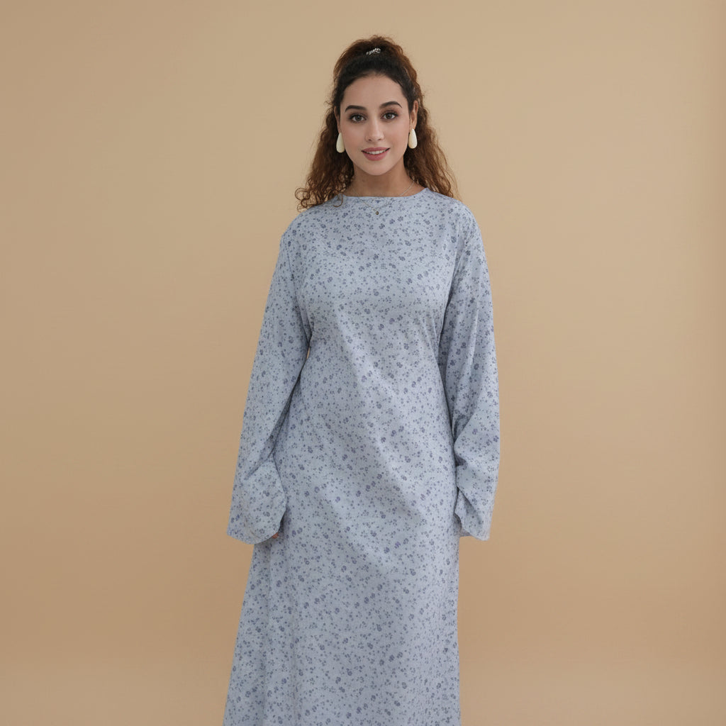 Muslim Women Printed Abaya Dress #261324