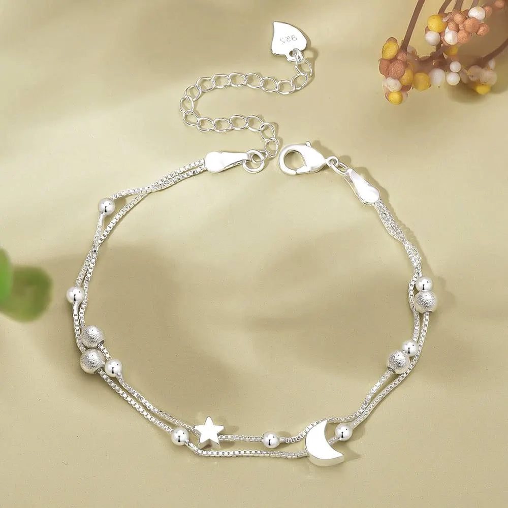 Moon And Star Bracelet With Box #UNSCXY