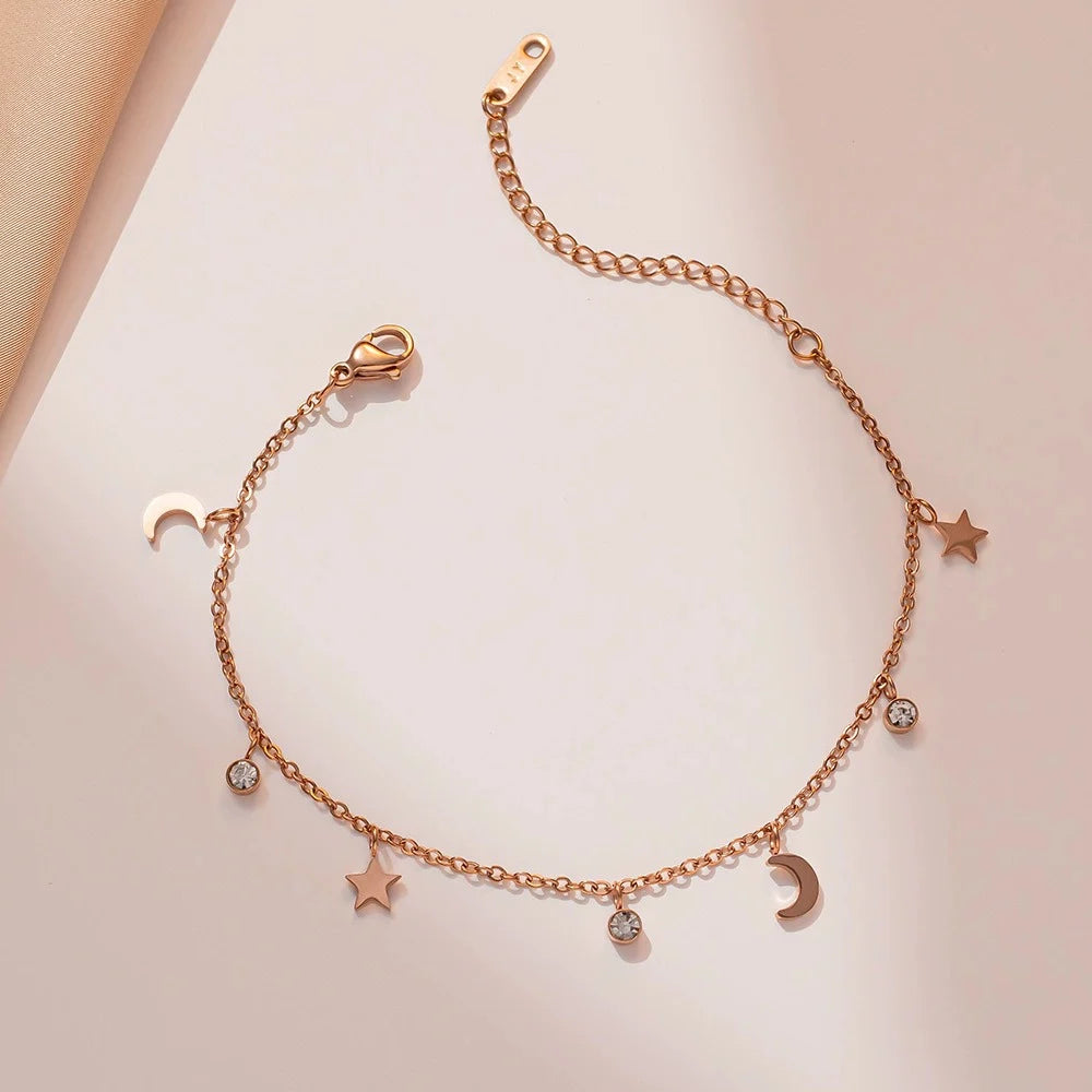 Moon And Star Bracelet With Box #UN968