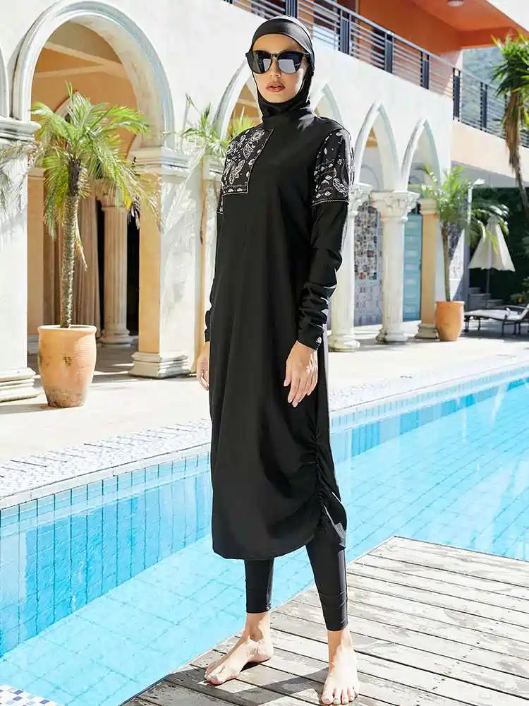 3 Pieces Set Burkinis Swimwear Halal Swimsuit Bathing Suit #2510455