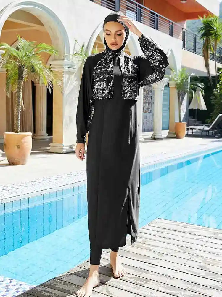 3 Pieces Set Burkinis Full Cover Halal Islamic Muslim Swimwear Hijab Swimsuit Bathing Suit #2510449