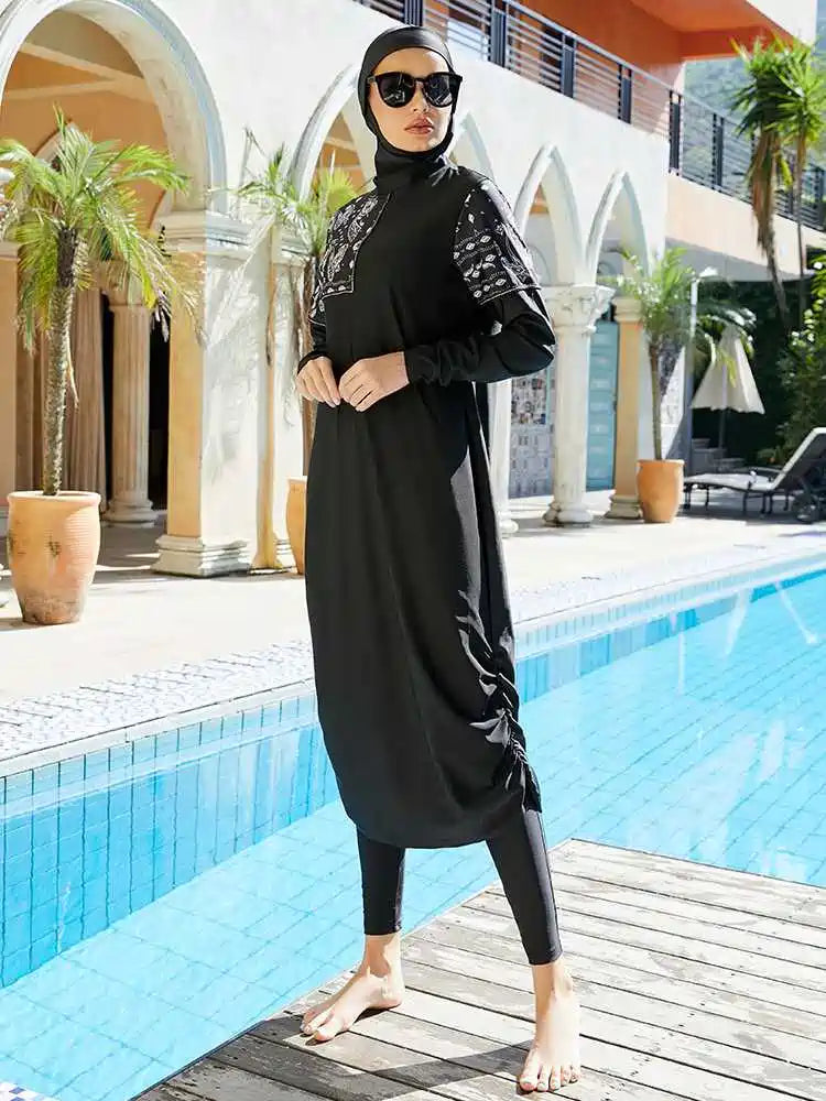 3 Pieces Set Burkinis Swimwear Halal Swimsuit Bathing Suit #2510455