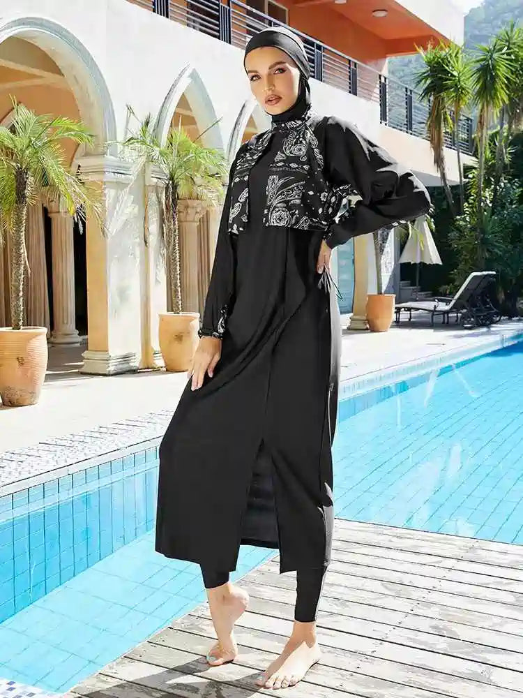 3 Pieces Set Burkinis Full Cover Halal Islamic Muslim Swimwear Hijab Swimsuit Bathing Suit #2510449