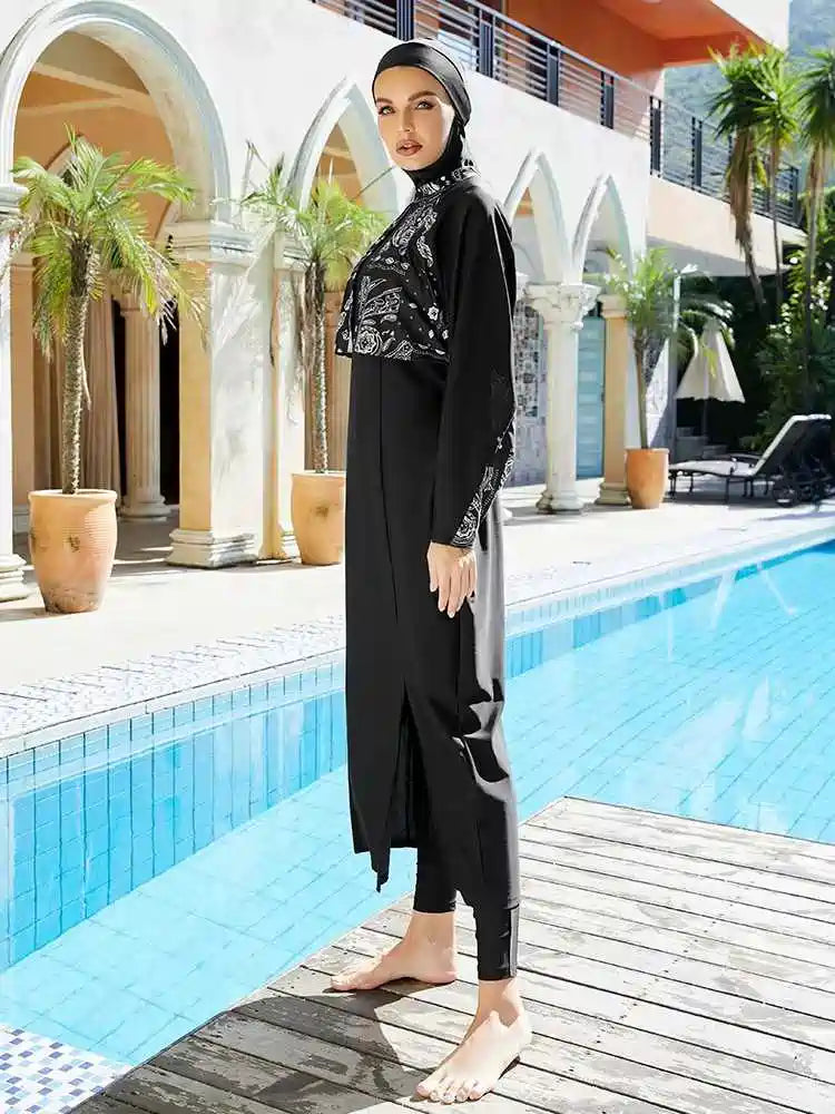 3 Pieces Set Burkinis Full Cover Halal Islamic Muslim Swimwear Hijab Swimsuit Bathing Suit #2510449
