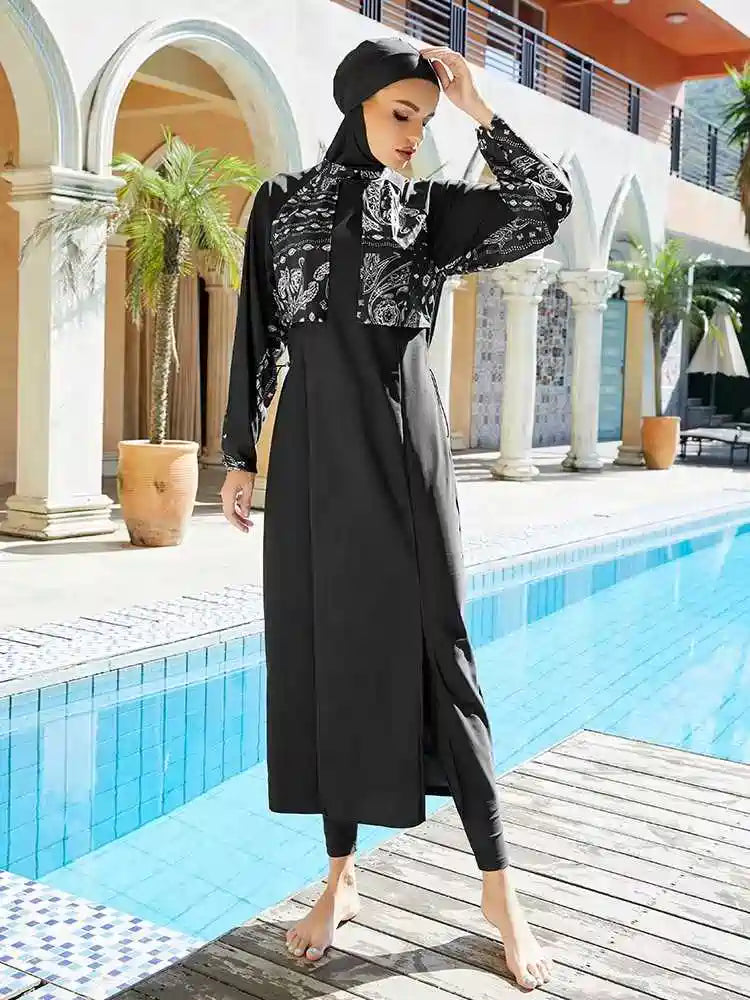 3 Pieces Set Burkinis Full Cover Halal Islamic Muslim Swimwear Hijab Swimsuit Bathing Suit #2510449