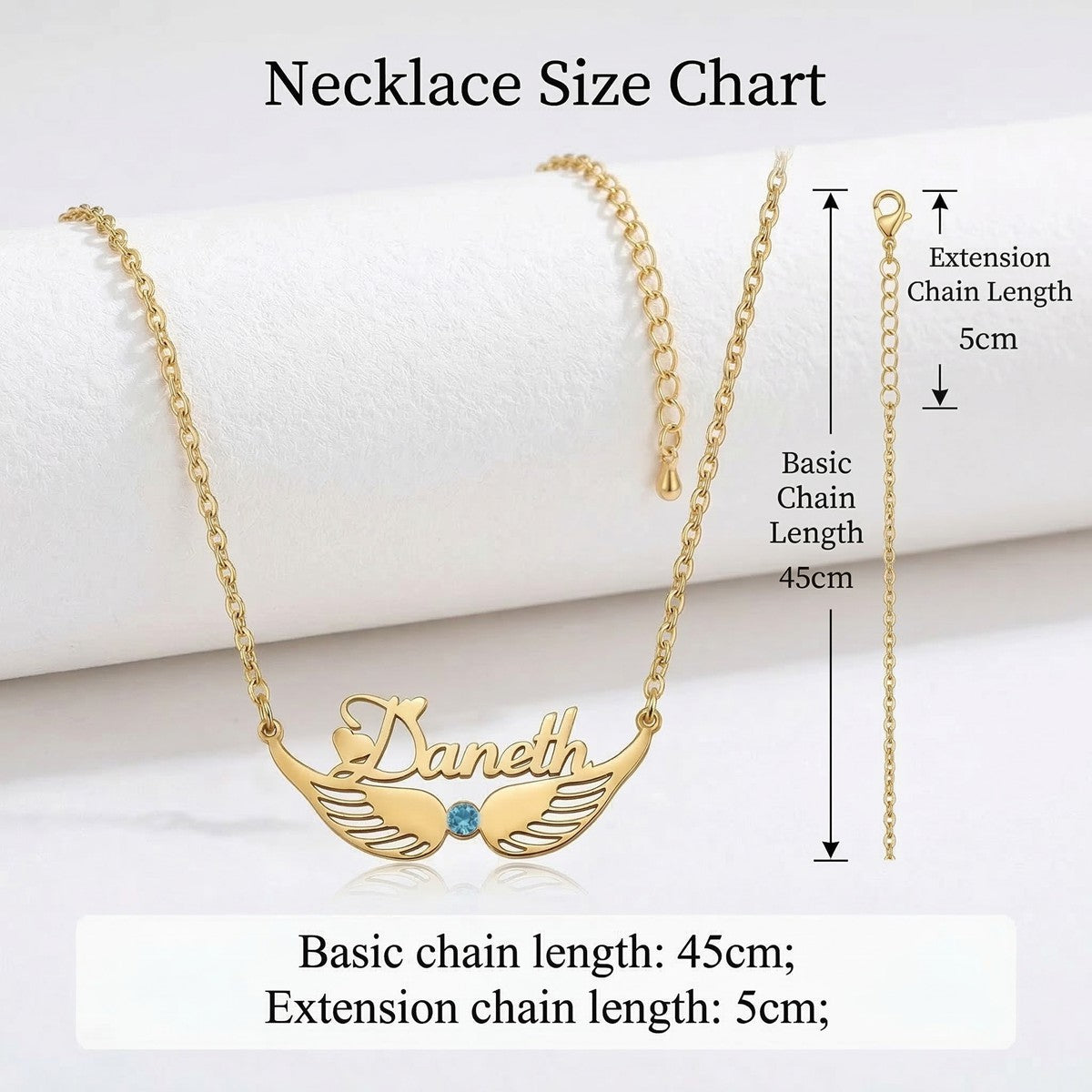 Personalized Name Necklace with Birthstone #2ZX