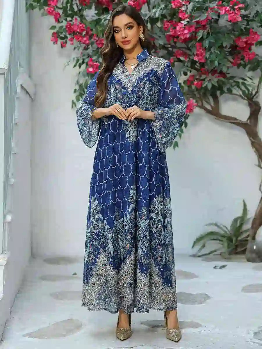 Eid Dress Embroidery Printed Caftan Kaftan Dress #25436