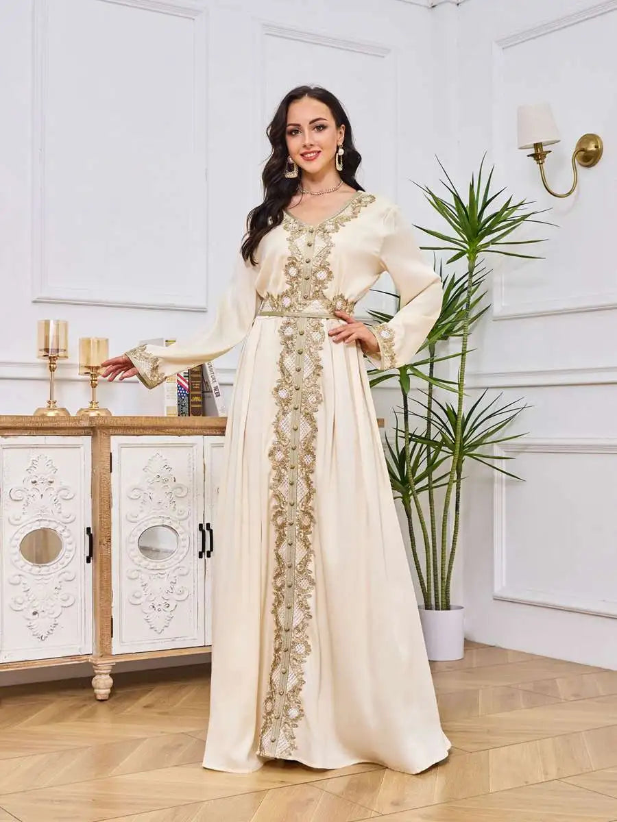 Eid Dress Embroidered Muslim Women Caftan Kaftan Dress Urgarment Eid Dress Embroidered Muslim Women Caftan Kaftan Dress Urgarment