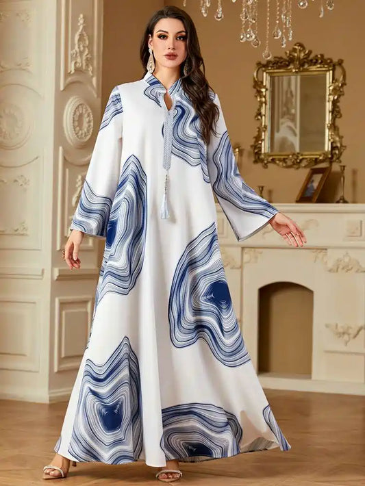 Eid Printed Caftan Kaftan Dress Jalabiya #254258