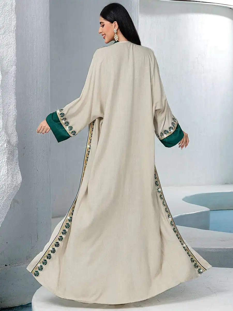 2 Pieces Set Lace Trim Caftan Kaftan Dress #255233