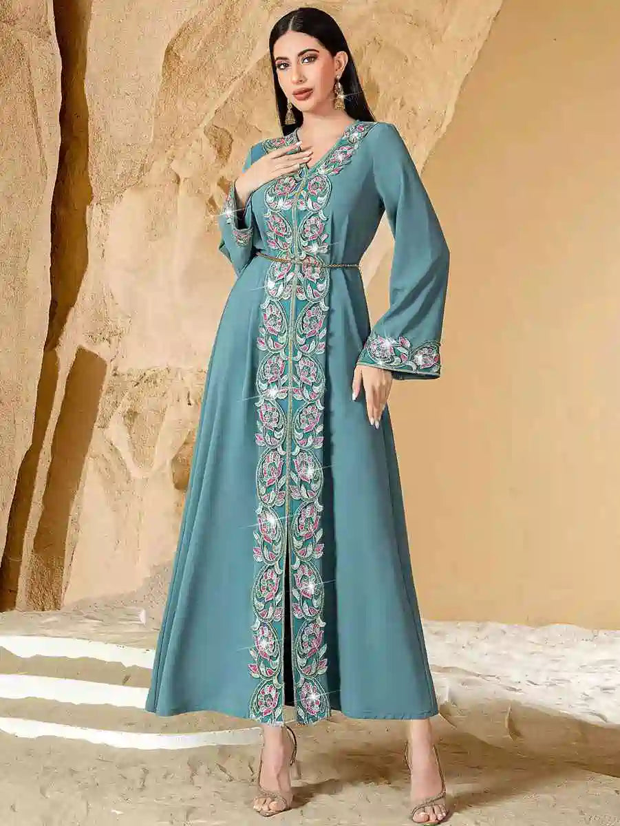 Eid Hand-stitched Embroidery Caftan Kaftan Dress #2540761