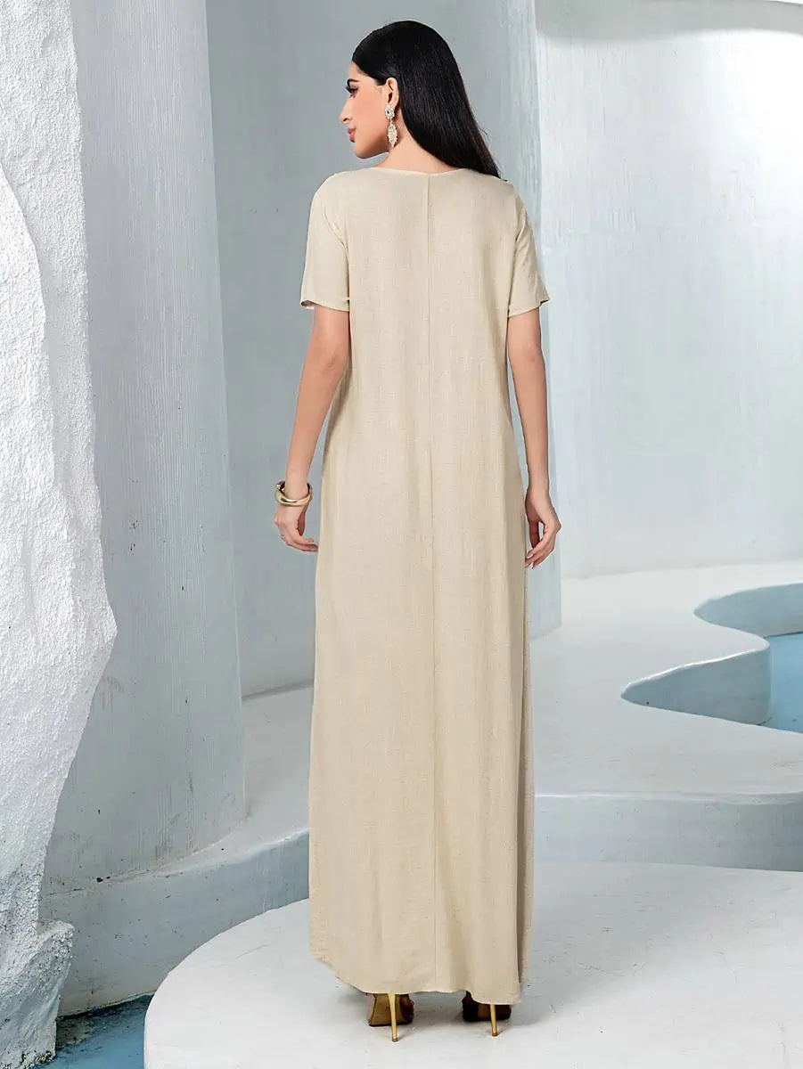 2 Pieces Hand Embroidery Caftan Kaftan Dress #255051