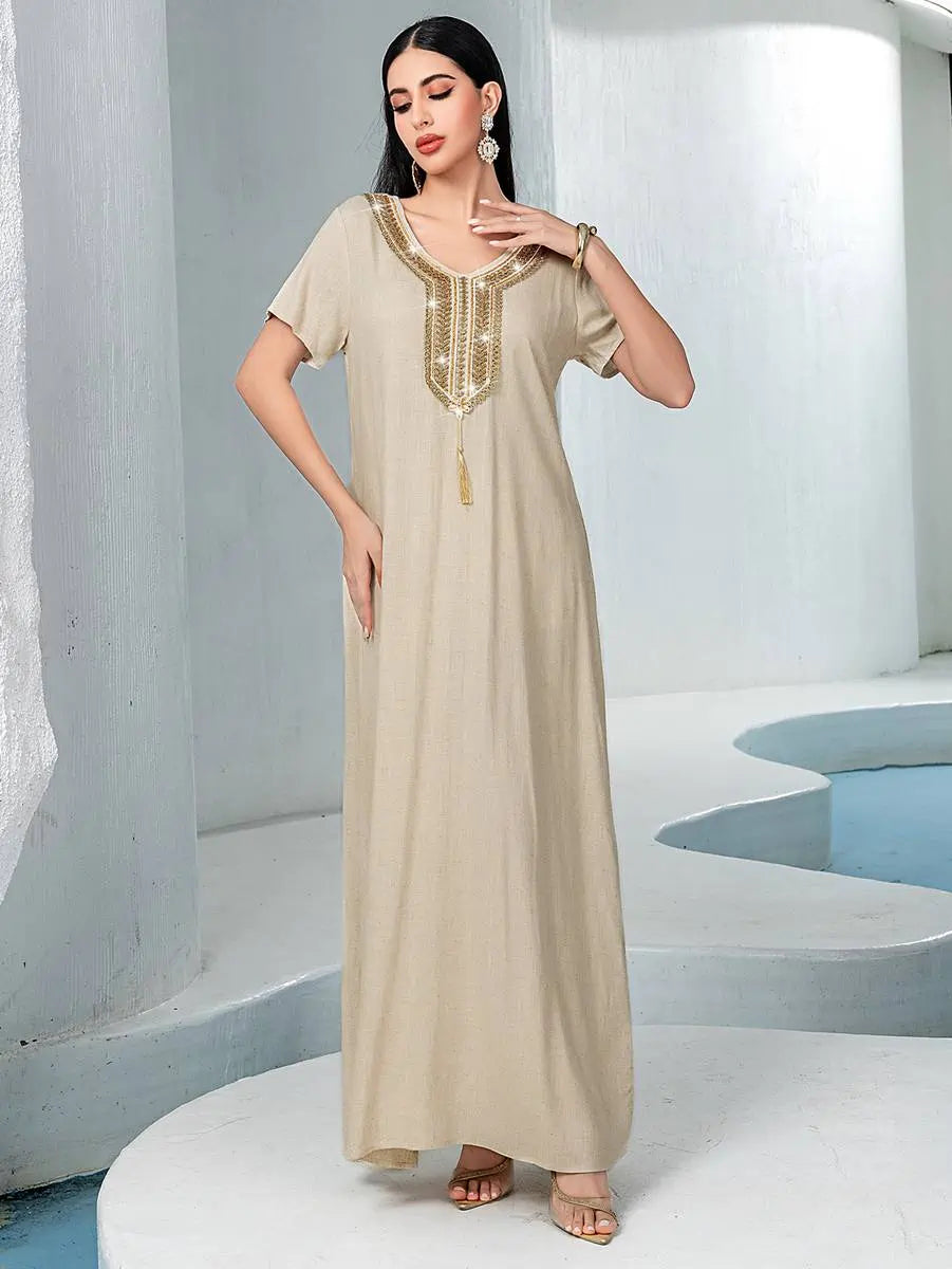 2 Pieces Hand Embroidery Caftan Kaftan Dress #255051