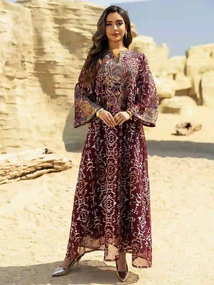 Eid Dress Doris Embroidery Caftan Kaftan Dress #25464