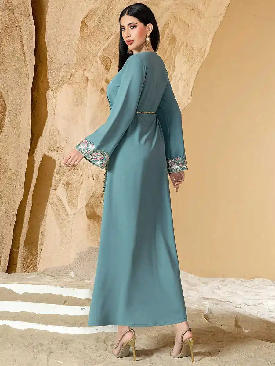 Eid Hand-stitched Embroidery Caftan Kaftan Dress #2540761