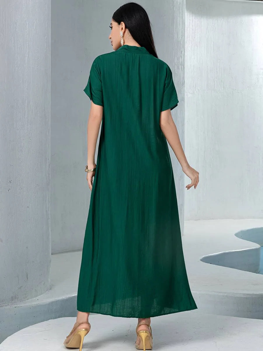 2 Pieces Set Lace Trim Caftan Kaftan Dress #255233