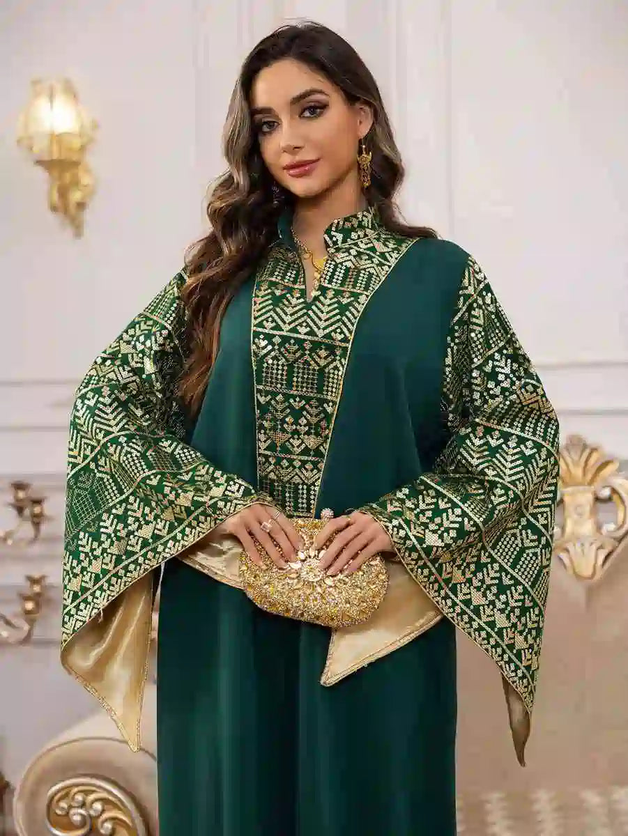 Eid Embroidery Sequins Caftan Kaftan Dress #25474