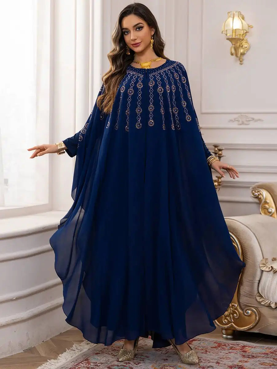 long chiffon kaftan dress Judy Souffle Chiffon Kaftan Dress