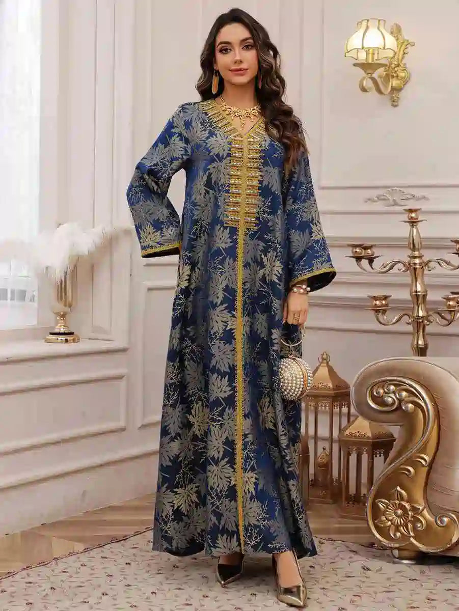 Modern Eid Dresses - Jacquard Embroidery Hotfix Rhinestone Eid Mukhawar Dress Caftan Kaftan #25489 Urgarment Modern Eid Dresses - Jacquard Embroidery Hotfix Rhinestone Eid Mukhawar Dress Caftan Kaftan #25489 Urgarment