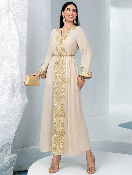 Embroidery Lace Eid Outfits Caftan Kaftan Dress #2540931